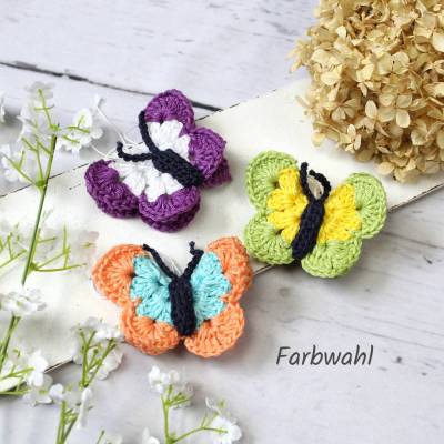 Schmetterlinge zum Aufhängen ~ 2er Set | gehäkelt | Frühlingsdeko