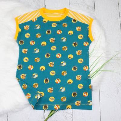 Gr. 134 T-Shirt / Die Schule der magischen Tiere / Sommershirt / handmade / petrol / gelb 