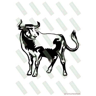 Plotterdatei Stier, Bulle, SVG, DXF, Studio3