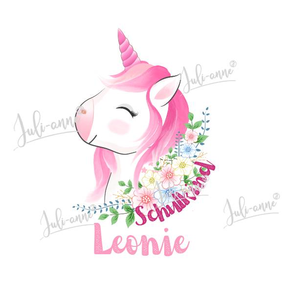 Bügelbild Einschulung Schulkind Einhorn Rosa *personalisiert* Bild 1