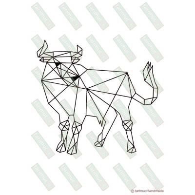 Plotterdatei Stier geometrisch, Bulle, SVG, DXF, Studio3