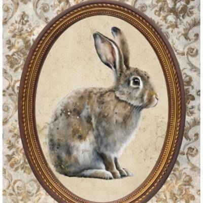 Bastelpapier - Decoupage-Papier - A4 - Softpapier - Vintage - Shabby - Hase -  Ostern - 13229