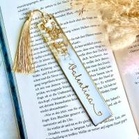 Personalisiertes Lesezeichen aus Epoxidharz mit Name, Geschenk für Buchliebhaber, Resin Lesezeichen mit Goldfolie