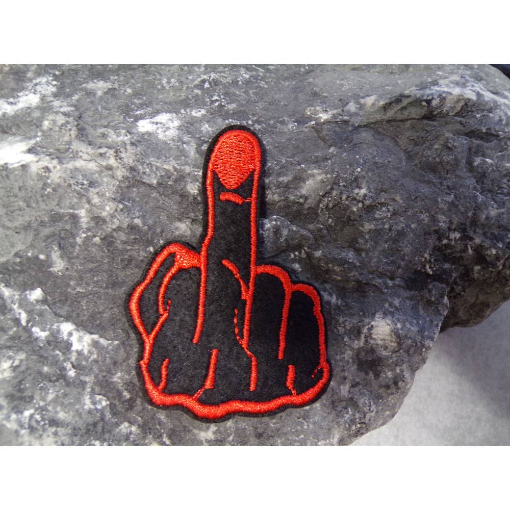 Toppa Ricamata Stinkefinger Con Dito Medio – Patch Da Cucire O Stirare, 8x5 Cm, Ricamo Di Qualità - 6