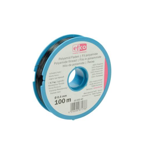 Polyamid Faden schwarz ~ 6,7 kg Zugkraft Ø 0,4 mm