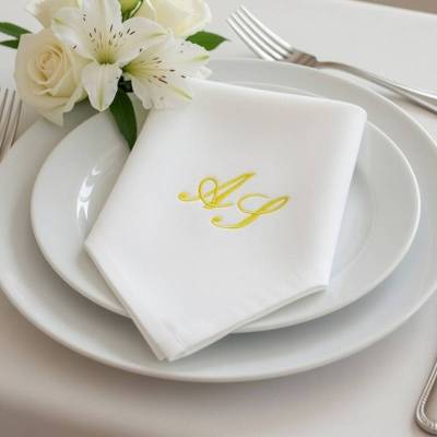 Stoffservietten Monogramm Hochzeit Initialien