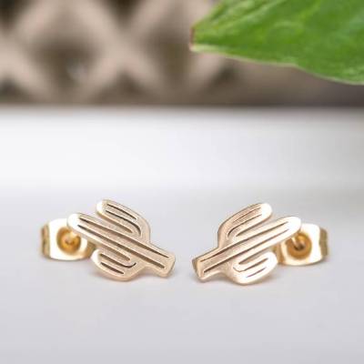 Kaktus Ohrstecker | Ohrringe | mini Ohrstecker gold | Geschenk Freundin | Edelstahl Ohrstecker | nickelfrei