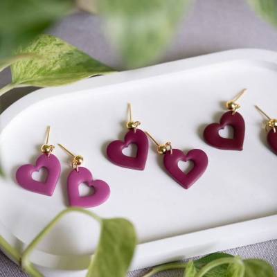 Polymer Clay Ohrringe | VALENTINA II | Ton Ohrringe | Statement Ohrringe | handgefertigt | Valentinstag | Ohrschmuck