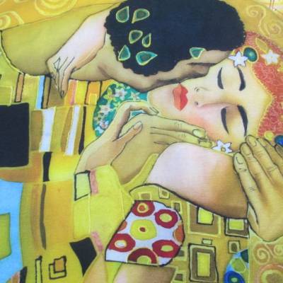 Stenzo Panel Baumwolljersey Gustav Klimt - Der Kuss 2 m x 1,50m  Oeko-Tex Standard 100 (1 Stück/ 37,95€)