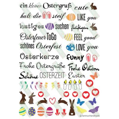 Kerzentattoo Ostern farbig Stabkerzen PDF Datei