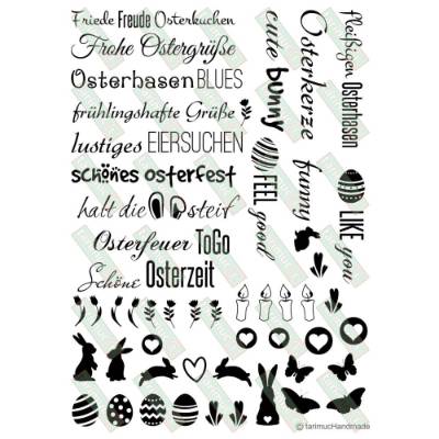 Kerzentattoo Ostern schwarz 1 Stabkerzen PDF Datei
