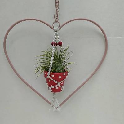 Fensterdeko ** Metallherz mit Blumentöpfchen ** Geschenk für vielerlei Anlässe 