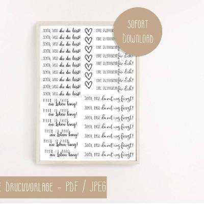 PDF Vorlage für Kerzen I Gastgeschenk I Kerzentattoo Stabkerzen Wasserschiebefolie | Druckvorlage Kerzensticker DIY