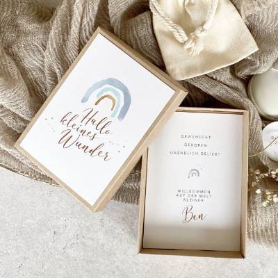 Geschenkschachtel JUNO Geldgeschenk Geburt personalisiert