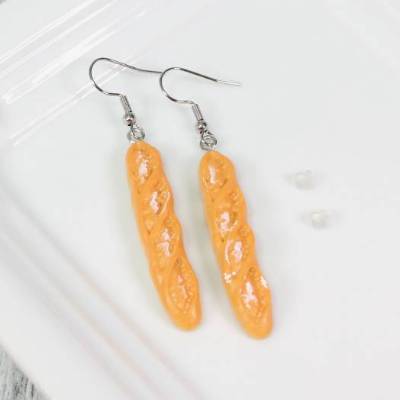 Ohrringe Ohrhänger Baguette Frühstücken Frühstück Brunch Geschenk Geschenkidee Frankreich Par