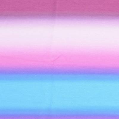 French Terry Sommersweat  Digitaldruck Blau - Rosa