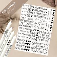 PDF Vorlage "mit Liebe" Kerzentattoo Kerzensticker Kerzen Gestalten für dich Herzensmensch von Herzen Glückslich