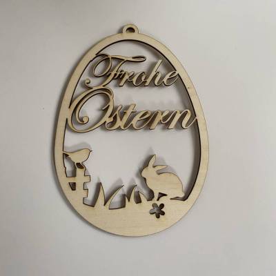 Ei "Frohe Ostern" zum Aufhängen, Osterdeko in Eiform