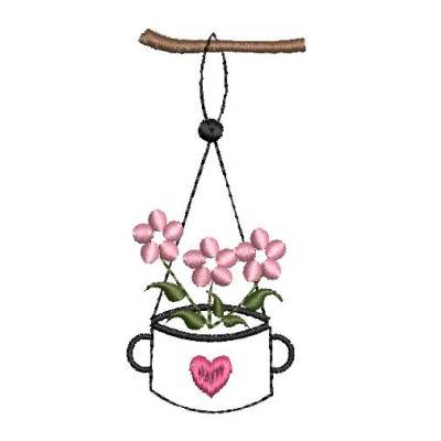 Stickdatei Blumenampel