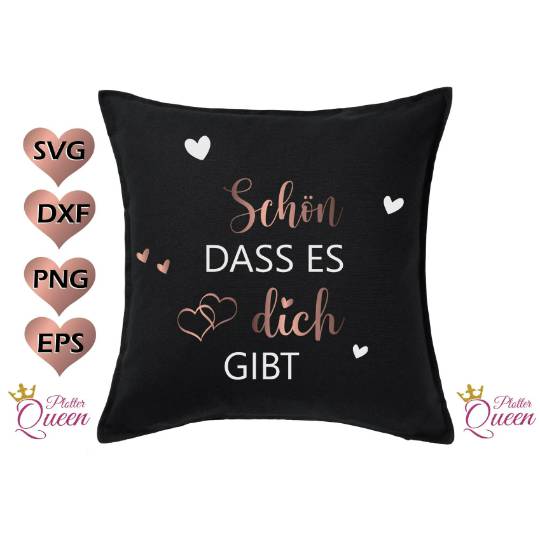 Schön dass es dich gibt Freundschaftssprüche Freundschaft Sprüche Schriftzüge Plotterdatei Bild 1