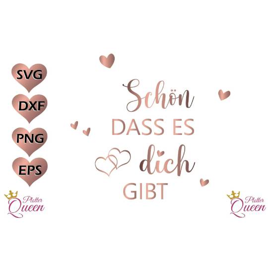 Schön dass es dich gibt Freundschaftssprüche Freundschaft Sprüche Schriftzüge Plotterdatei Bild 3
