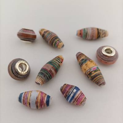 Papierperlen - handgedreht und bunt wie das Leben in Europa! Einzigartige Perlen aus nachhaltigem Papier