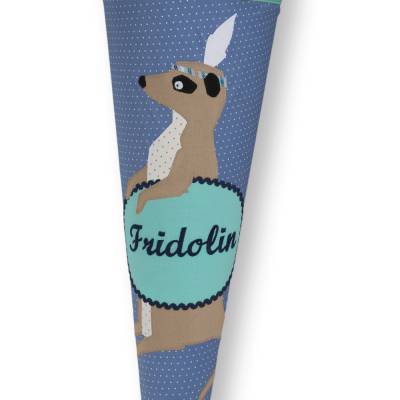 Schultüte, Stoffschultüte, Schultüte aus Stoff Motiv : Erdmännchen