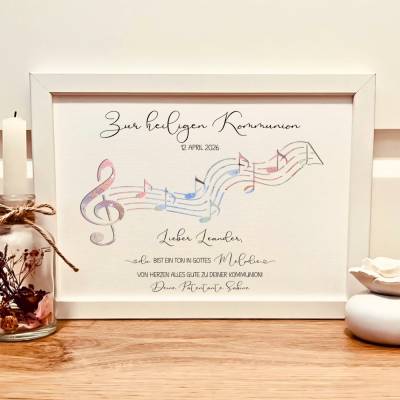 Geldgeschenk zur Kommunion personalisiert | Kommunionsgeschenk "Du bist ein Ton in Gottes Melodie"