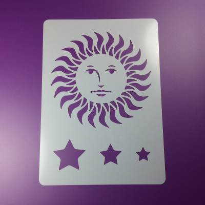 Schablone Sonne Sonnenrad Gesicht Sterne - BC09