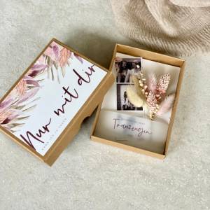 Geschenkschachtel DARCIE Trauzeugin kleiner Trockenblumenstrauß Möchtest du meine Trauzeugin sein? + Anhänger/opt. Fotos