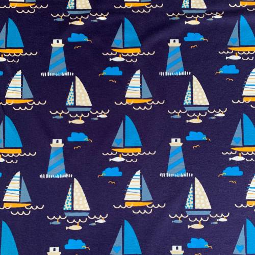 Jersey Segelschiffe auf blau