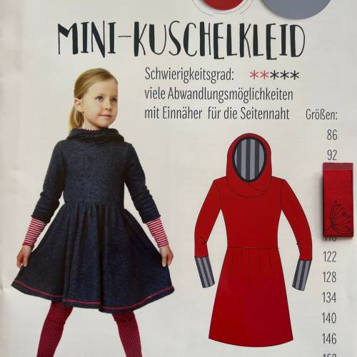 Papier-Schnittmuster Mini-Kuschelkleid, Größe 86-152
