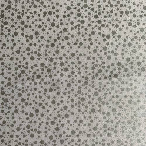 Patchworkbaumwolle Metals, silber Punkte auf weiß