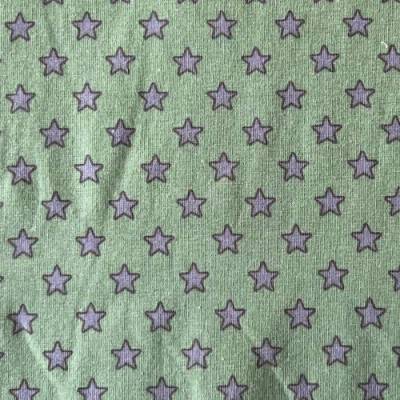 Baumwolljersey Sterne mint/grau