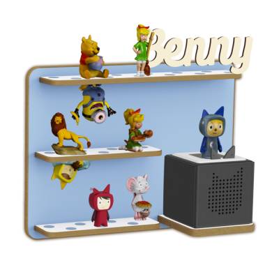 Holzura Regal für Toniebox, Wandregal für Tonie Figuren, Aufbewahrung für Tonies, Halterung für Toniebox
