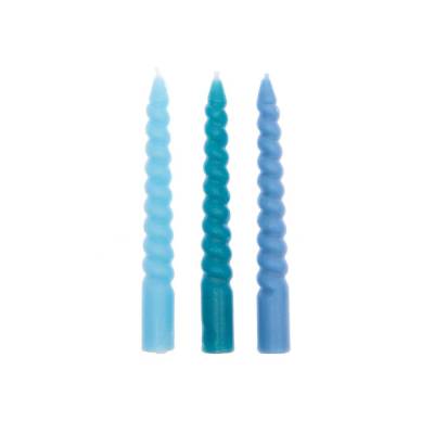 Spiralkerzen 10 Stück 10 cm Blau Mix