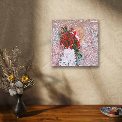 "Zart" Jute-Leinwand 20x20