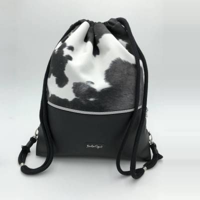 2-in-1 Rucksack Kuhdesign – Stylischer Hipsterbeutel mit viel Stauraum & Personalisierung