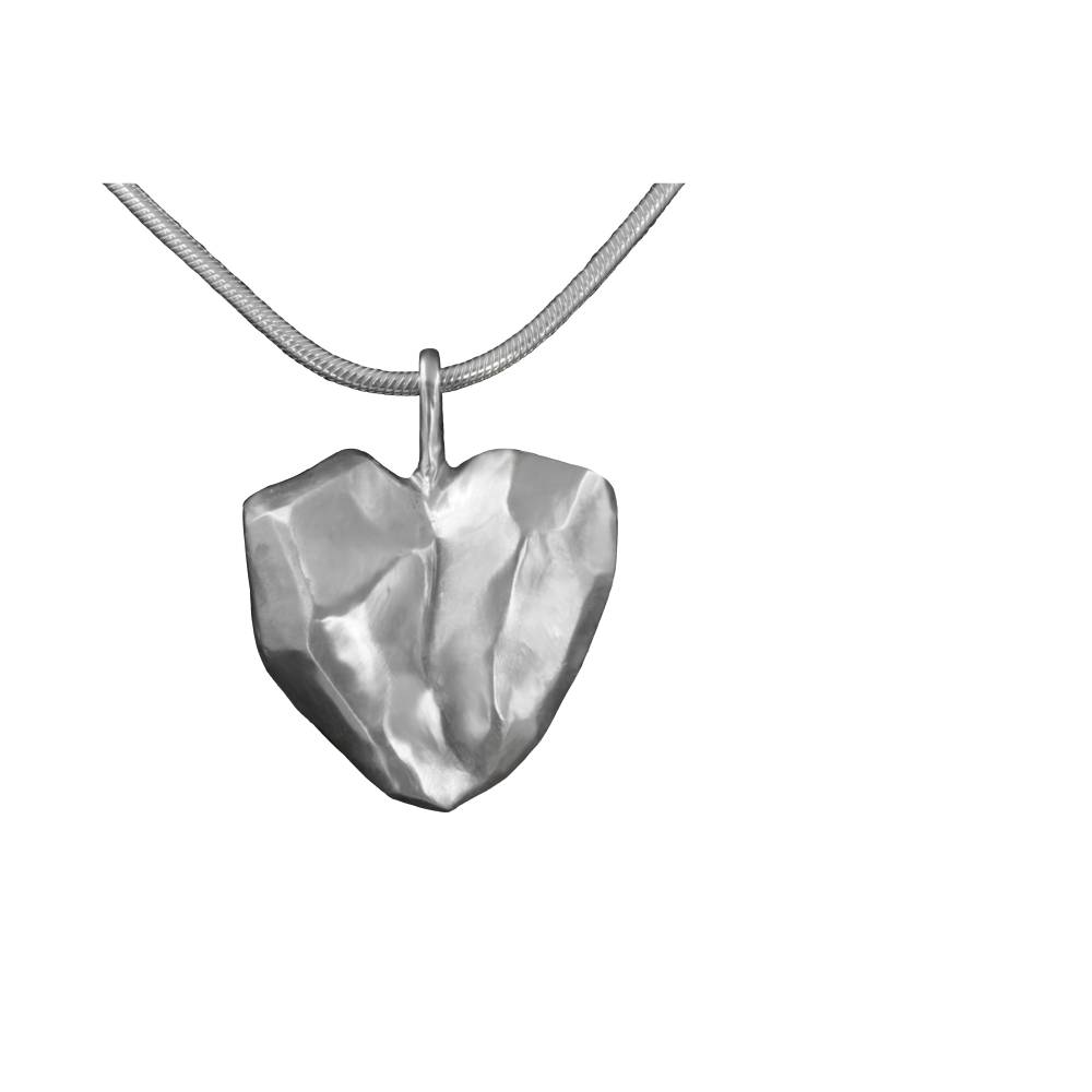 Goldschmiede Silberanhänger mit Herz "frozen heart", große Ausführung, Herzanhänger, Silberschmuck handmade, Lie Bild 5