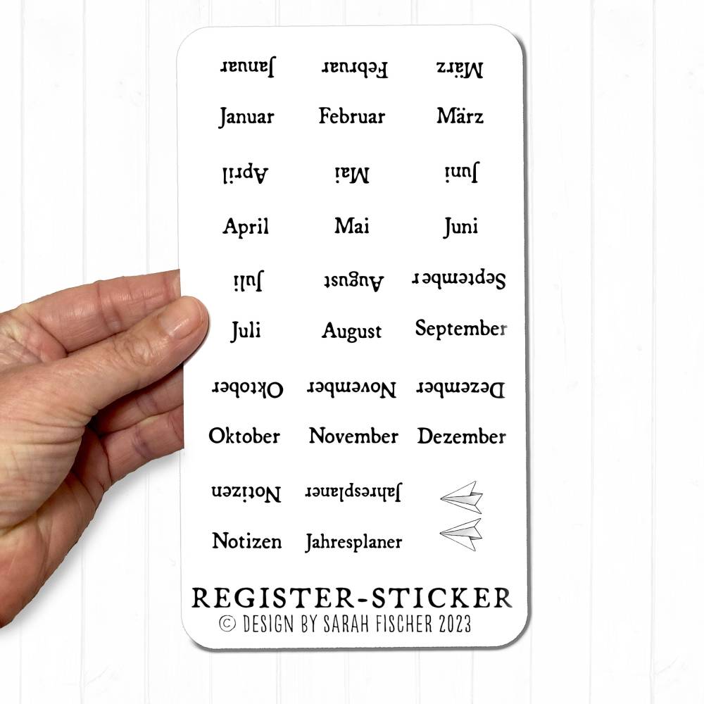 Stickerbogen Monats-Register für Bullet Journal & Planer Bild 1