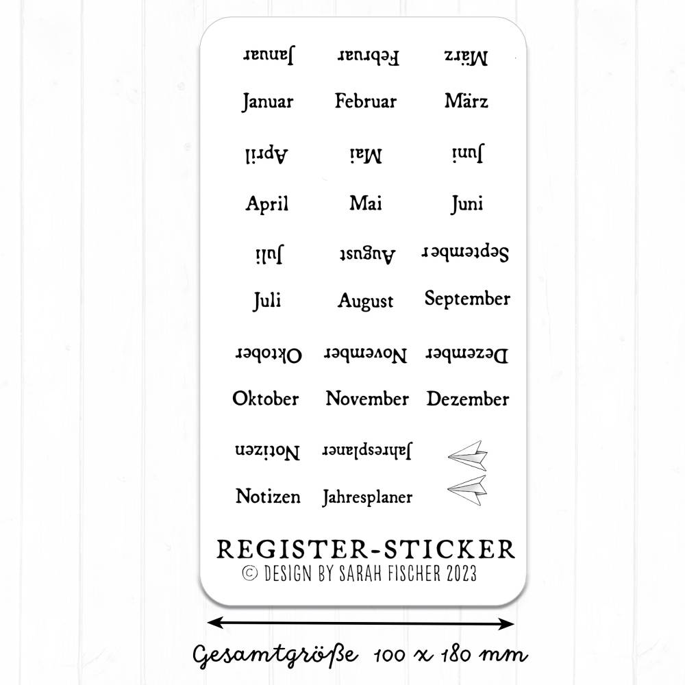 Stickerbogen Monats-Register für Bullet Journal & Planer Bild 4