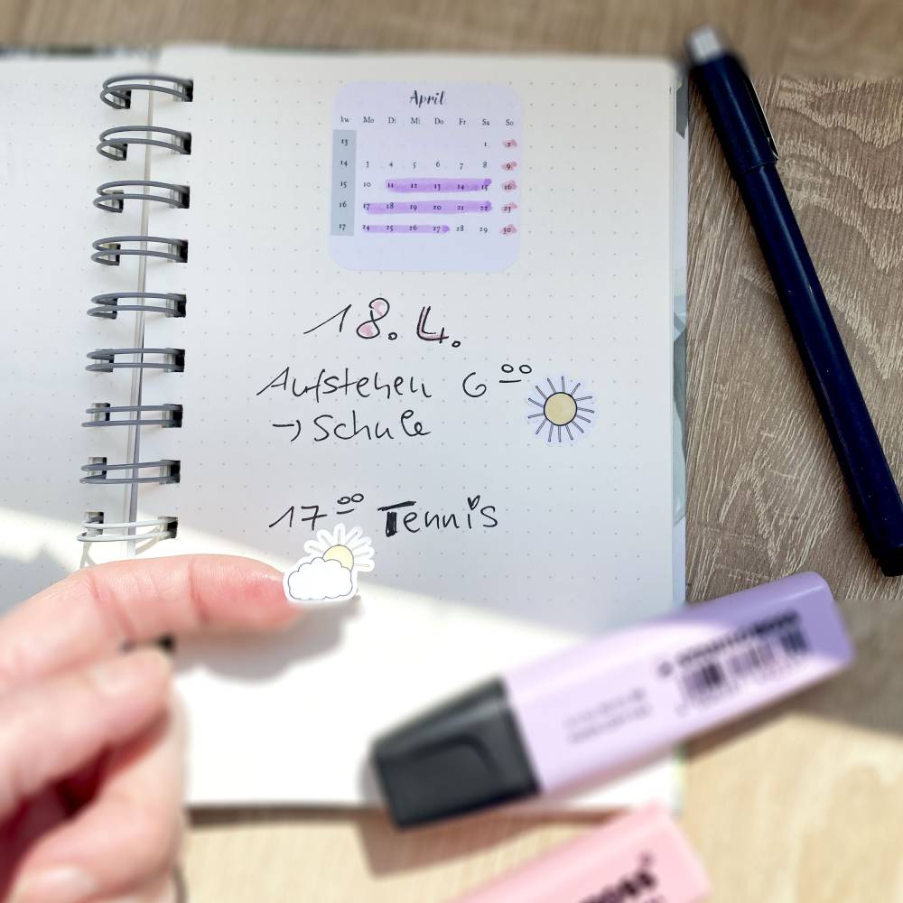 Stickerbogen Wetter | Symbole Sonne, Wolken, Gewitter, Regen, Schnee | Kalender & Planer Bild 8
