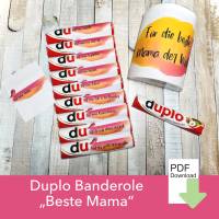 Duplo Banderole Beste Mama der Welt – PDF zum Ausdrucken – Muttertagsgeschenk, Danke Mama, Geschenkidee