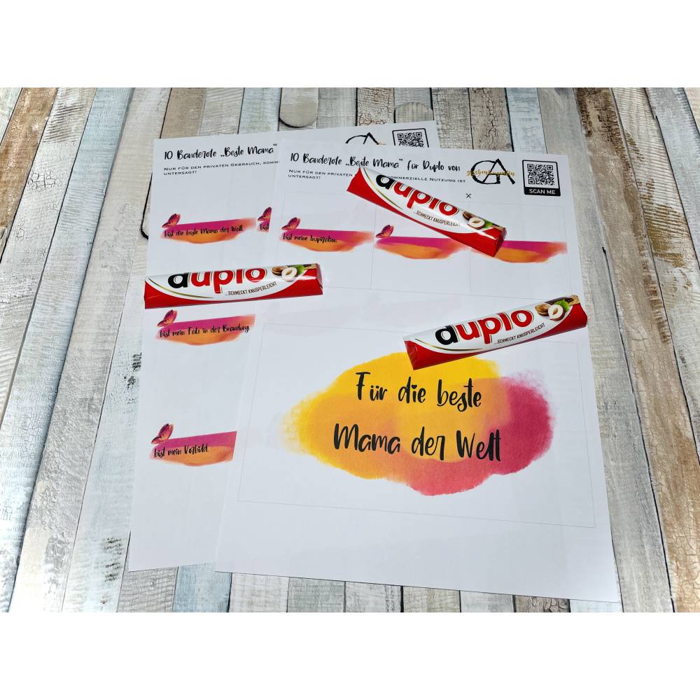 Duplo Banderole Beste Mama der Welt – PDF zum Ausdrucken – Muttertagsgeschenk, Danke Mama, Geschenkidee Bild 7
