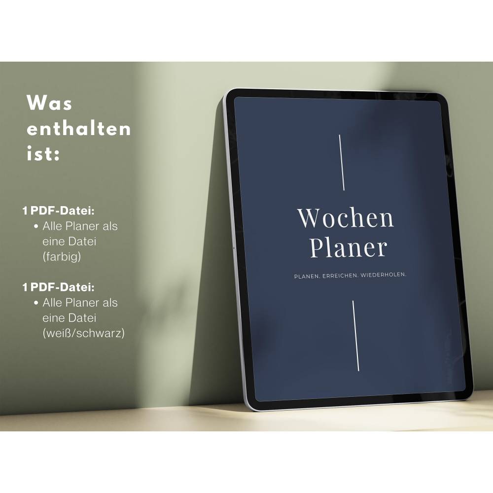 Tagesplaner, Wochenplaner & Monatsplaner, digitaler Download zum Ausdruck, Minimalistisches Design, Digitaler Planer, de Bild 5
