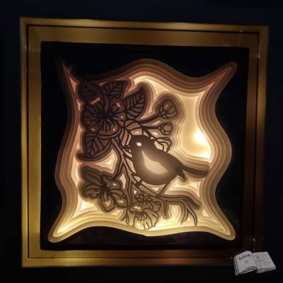 Shadow Box Ast mit Vogel