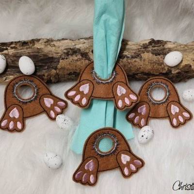 * Serviettenhalter Hasen Popo * ITH - Stickdatei 10x10, zu Ostern oder einfach nur so