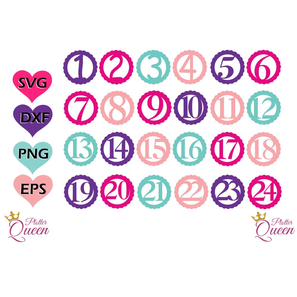 Plotterdatei Adventskalender Zahlen SVG DXF PDF SVG Bild 3