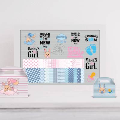 Digiset "HELLO BABY" Digistamp mit Digipapier