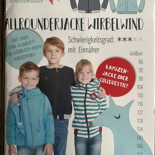 Papier-Schnittmuster Allroundjacke Wirbelwind, AnniNanni, Gr. 86-152